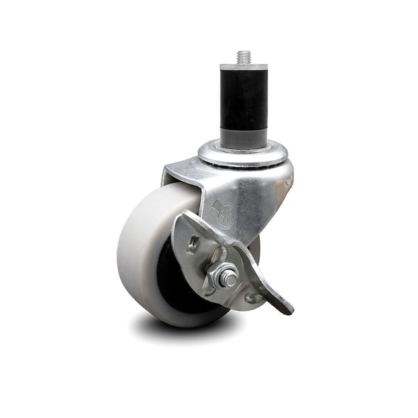 Service Caster 2 Inch Thermoplastic Rubber Wheel 1-5/8 Inch Expanding Stem Caster with Brake SCC-EX05S210-TPRS-SLB-158 - main